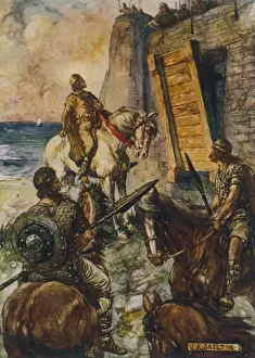 Drucke von Maccus flieht aus Schottland, nachdem er den Thron von König Duncan zurückgewonnen hat und dann nach England floh Macduff Drucke: Der Flucht MacDuff