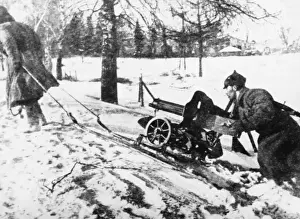 Military History Pictures Drucke: Machine gun WWII