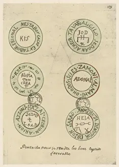 Fortune Telling Symbols Drucke: Six Magic Pentacles