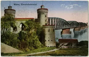 Mainz Germany Drucke: Mainz, Germany - Eisenbahnbrucke