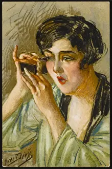 Woman Applying Mascara Drucke: Makeup / Mascara 20C