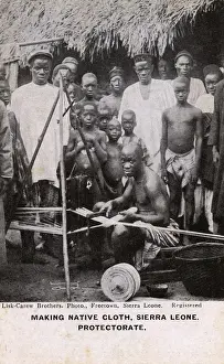Herstellen von Stoffen in der Sierra-Leone-Protectoratszone im westlichen Afrika