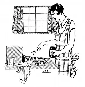 Women In The Kitchen Drucke: Making Jam Tarts