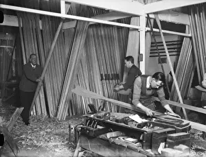 Oxford V Cambridge Boat Race Drucke: Making Oars 1930