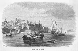 Drucke von Blick auf Valletta Malta Drucke: Malta/Valletta 1845