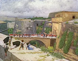 Malta Drucke: Malta / Brücke von Valletta