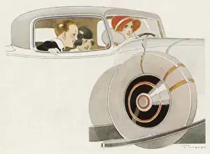 Classic Automobile Art Drucke: Mama at the Wheel
