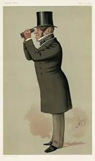Historical Science Instruments Drucke: Man with Binoculars 1875