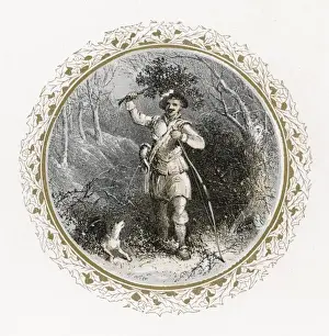 Winter Woodland Scenes Drucke: Man with Holly