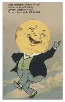 Historical Nursery Rhymes Drucke: Man in the Moon Postcard