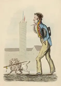 19th Century Street Scene Drucke: Man and Poodle