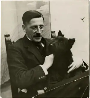 Man With Dog Drucke: Man with Scots terrier