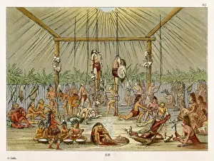 Native American Rituals Drucke: Mandan Initiation Rite