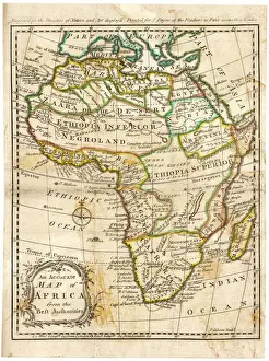 Historical African Maps Drucke: MAP / AFRICA 1763