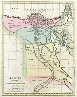 Afrika Drucke: Karte Ägyptens des Alten