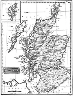 Drucke von Ein Kartenbild von Schottland 1817 Karte Drucke: Karte / Großbritannien / Schottland