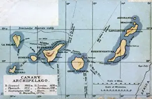 Atlantic Ocean Maps Drucke: Map of the Canary Archipelago