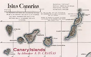 Fuerteventura Island Spain Drucke: Map of the Canary Islands
