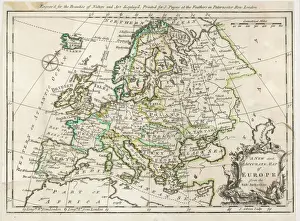 Historical European Maps Drucke: MAP / EUROPE 1763