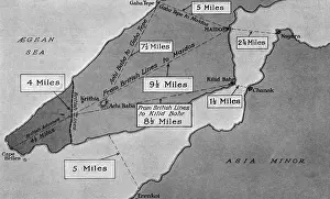 World War I Maps Drucke: Map of the Gallipoli Peninsula