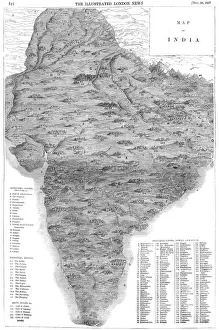 Indien Drucke: Karte Indiens