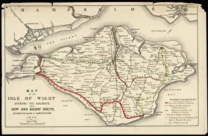 Hampshire Drucke: Karte der Insel Wight