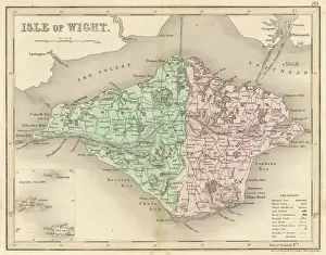 Karten Und Diagramme Drucke: Karte / Insel von der Isle of Wight 1857