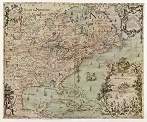 Drucke von Karte Nordamerikas Karte Drucke: Karte / Nordamerika 1702