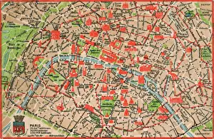 Karte von Paris im Jahr 1908 mit geografischen und demographischen Daten