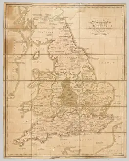 European History Maps Drucke: Map - Praehagraphy of England