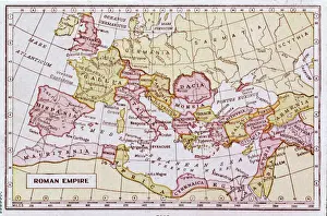 Drucke von Ein Kartenshowing die Ausdehnung des Römischen Reiches Italien Drucke: Karte des römischen Reiches