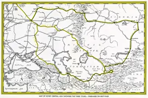 Karte der sowjetischen Zentralasien