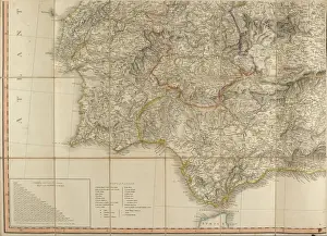European History Maps Drucke: Map of Spain
