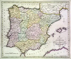 Karte von Spanien und Portugal