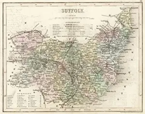 Karte Drucke: Karte / Suffolk 1847