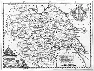 Old Yorkshire Maps Drucke: Map of Yorkshire
