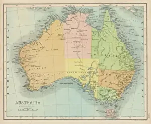 Australien Drucke: Karten / Australien 1860er Jahren