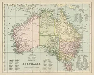 Australien Drucke: Karten / Australische Post - 1876