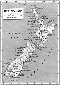 Drucke von Ein Kartenbild von Neuseeland Datum: 1908 T Drucke: Karten / Neuseeland