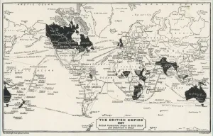 British Empire Karten Drucke: WELT-KARTA / 1897