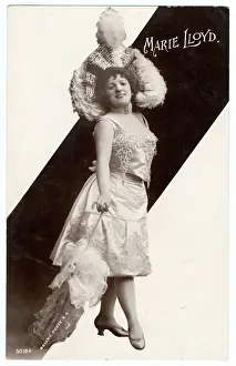 Vintage Music Hall Performer Drucke: Marie Lloyd / Postcard