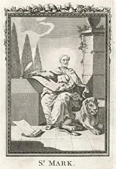 Saint Mark The Evangelist Drucke: Mark Writes his Gospel