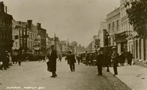 Drucke von Markttag in Honiton, Devon Honiton Drucke: Markttag in Honiton, Devon