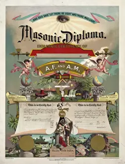 Ancient Masonic Symbols Drucke: Masonic diploma