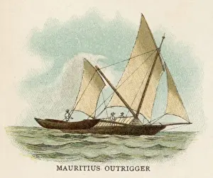 19th Century Sailing Vessels Drucke: Mauritius Outrigger