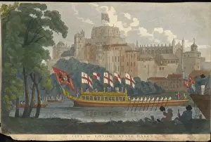 Windsor Castle History Drucke: Mayors State Barge