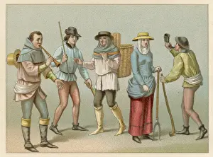 Mittelalterliche Volksmenge