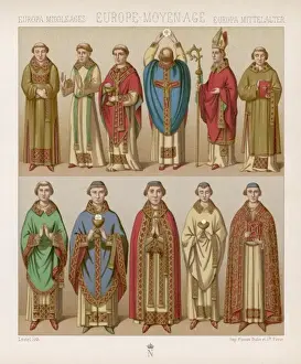 Christian Clergy Attire Drucke: Medieval Religious