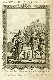 Old Testament Images Drucke: Melchizedek bringing forth bread and wine