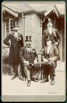 Top Hat Fashion History Drucke: Four Men in Top Hats
